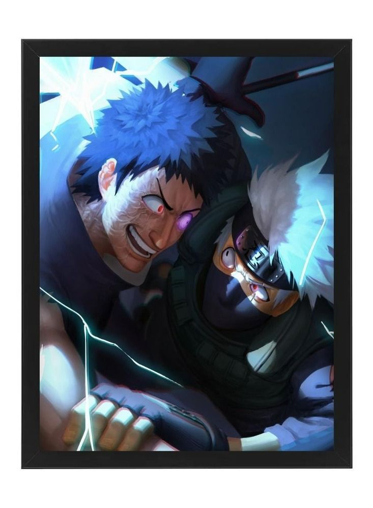 RKN Digital Wall Art Poster Frame Kakashi Vs Obito 30X40 cm - Image 1