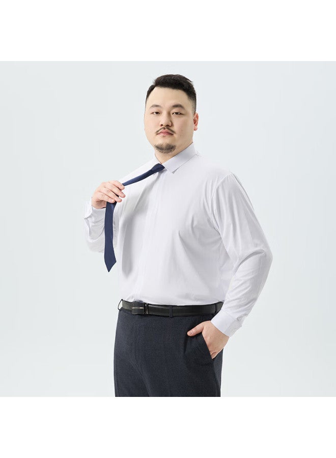 Ayoupang Multifunctional Plus Size Business Polo Shirt With Zipper Placket Long Sleeve Shirt White 5XL 210-240 Jin - Image 4