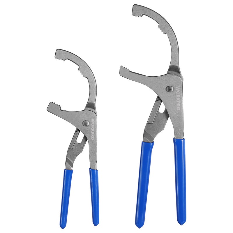 WORKPRO Oil Filter Wrench Set, 9" & 12" Adjustable Oil Filter Removal Pliers Tools, Ideal for Engine Filters, Cars, and Trucks, 2-piece - Image 1