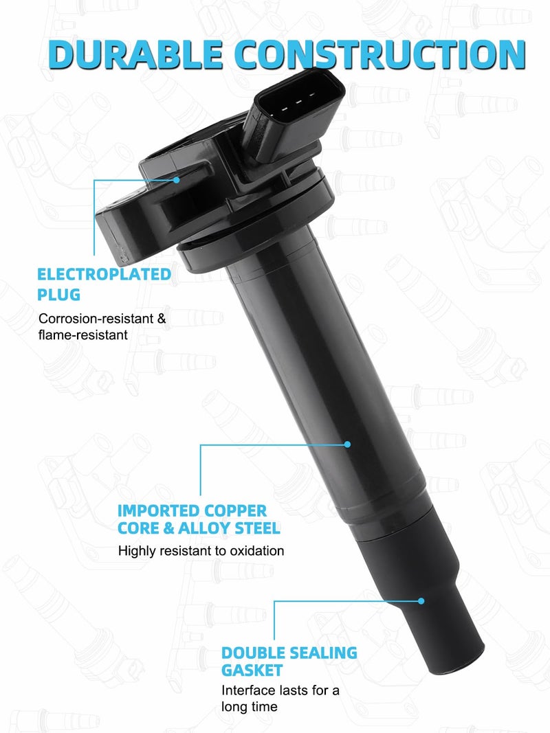 TAUTOY توتوي UF493 UF230 ملف الإشعال 4504 شمعات الإشعال لسيارات لكزس GS430 LS430 SC430 4.3L 2001-2010, LX570 5.7L 2008-2009, GX470 LX470 لتويوتا 4Runner لاند كروزر سيكويا تندرا 4.7L 1998-2009, 8 قطع - Image 3