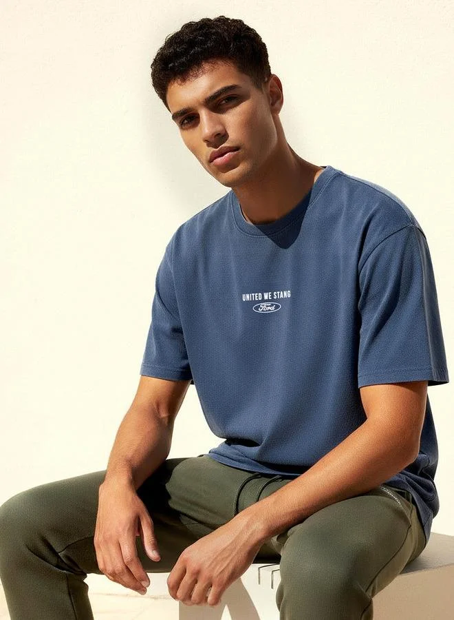 SP Characters Men Regular Fit Crew Neck Short Sleeve Ford Print T shirt