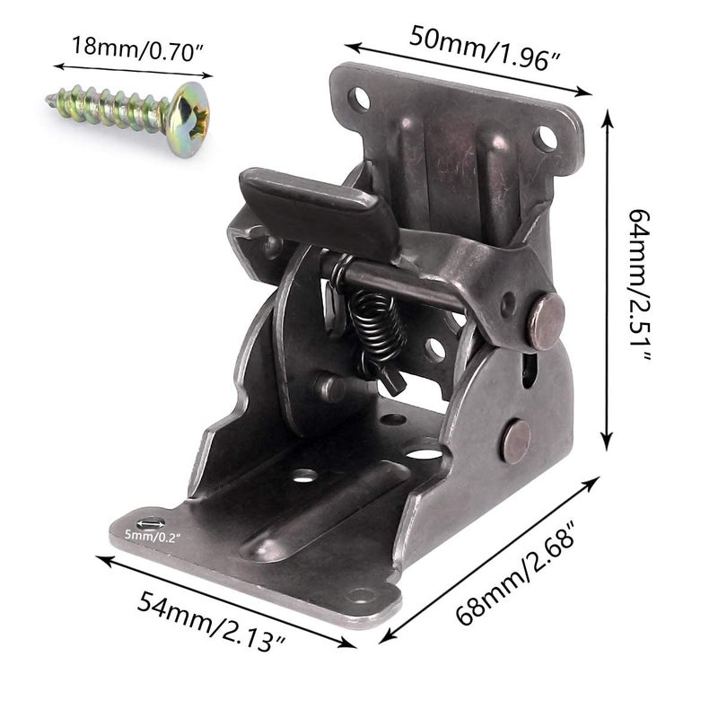 TopDirect 8 Pack Folding Brackets Topdirect Lock Extension Support Bracket Foldable Self Lock Hinges With Screws For Table Bed Leg Feet - Image 2
