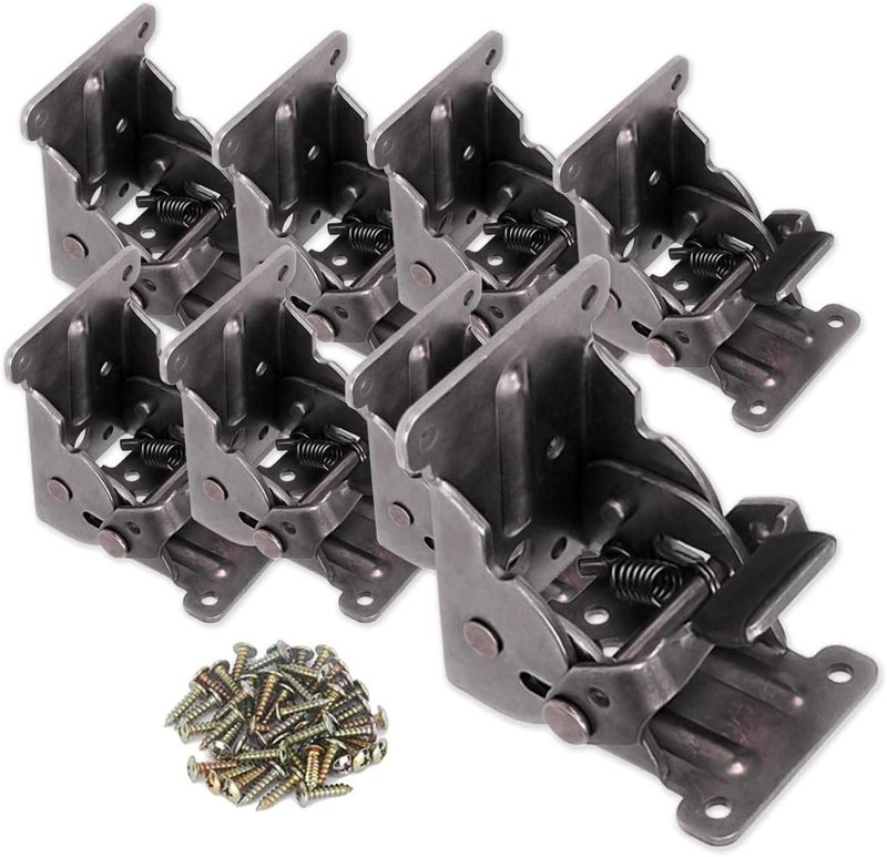 TopDirect 8 Pack Folding Brackets Topdirect Lock Extension Support Bracket Foldable Self Lock Hinges With Screws For Table Bed Leg Feet - Image 1