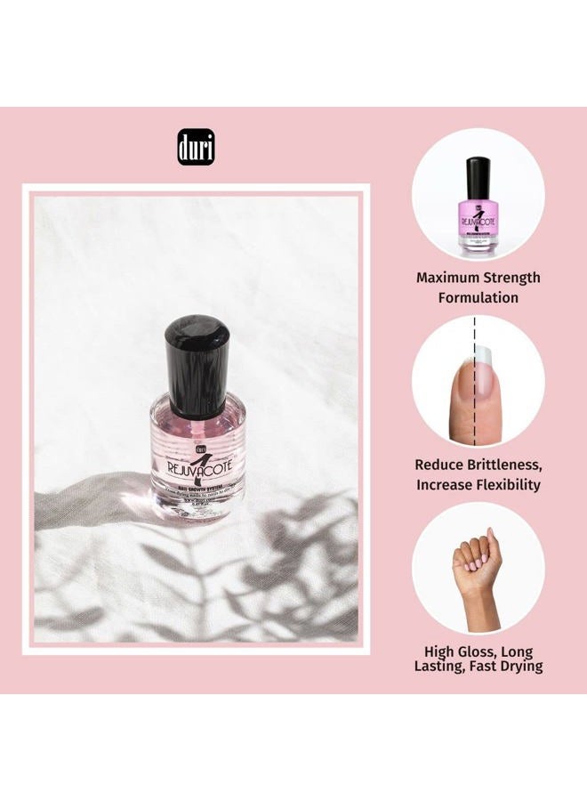 duri Rejuvacote 1 Original Maximum Strength Nail Growth System Base, Top Coat and Miracote Quick Dry Top Coat Combo - Image 3