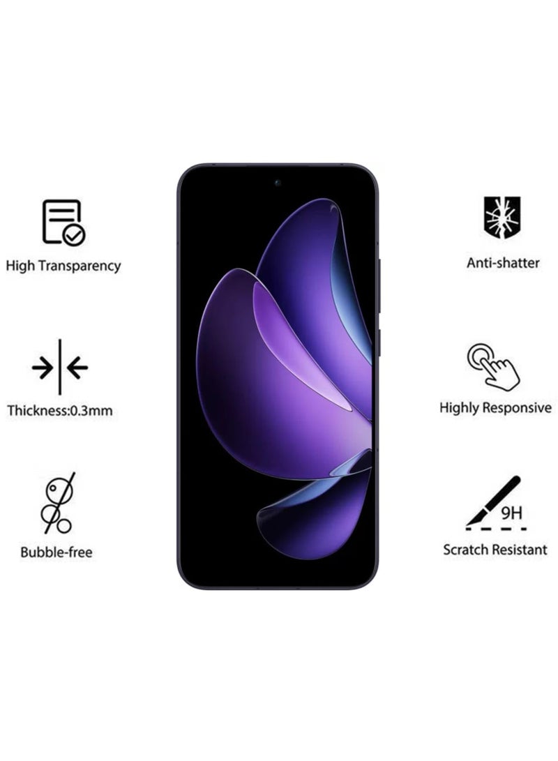 Oppo Reno13 Screen Protector | Tempered Glass Compatible with Oppo Reno13 | Screen Protector Full HD Quality Tempered Glass Anti-Scratch Edge to Edge Coverage with Easy Installation Kit - Black - Image 2