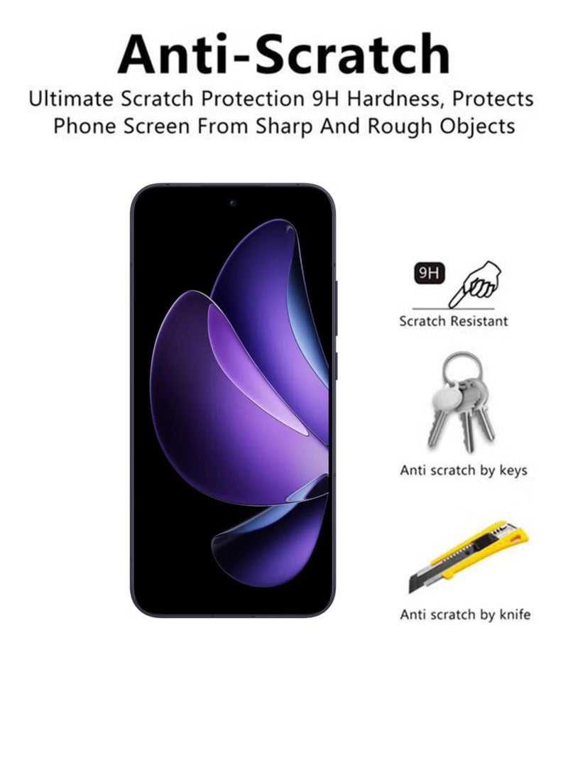 Oppo Reno13 Screen Protector | Tempered Glass Compatible with Oppo Reno13 | Screen Protector Full HD Quality Tempered Glass Anti-Scratch Edge to Edge Coverage with Easy Installation Kit - Black - Image 3
