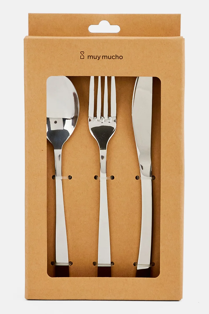 موي موتشو طقم أدوات مائدة 3 قطع فضي