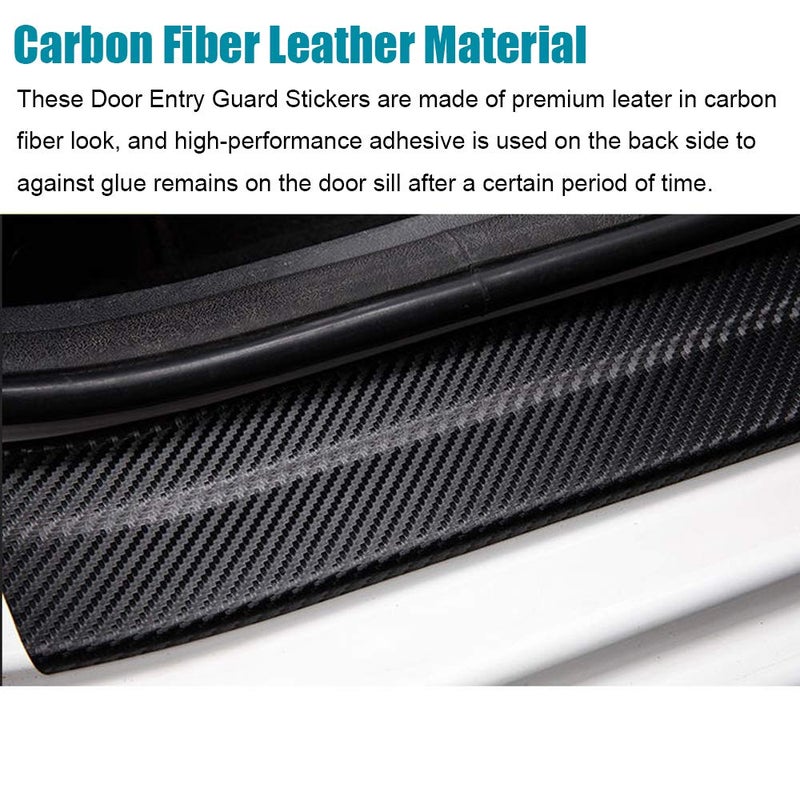 LEXLEY for 2006-2023 2024 2025 2026 CRV CR-V Carbon Fiber Style Leather Door Sill Protector Anti-Dirty Scuff Plate Cover Guard Sills Protector Trim,Welcome Pedal Protect 4PCS -Sliver - Image 2