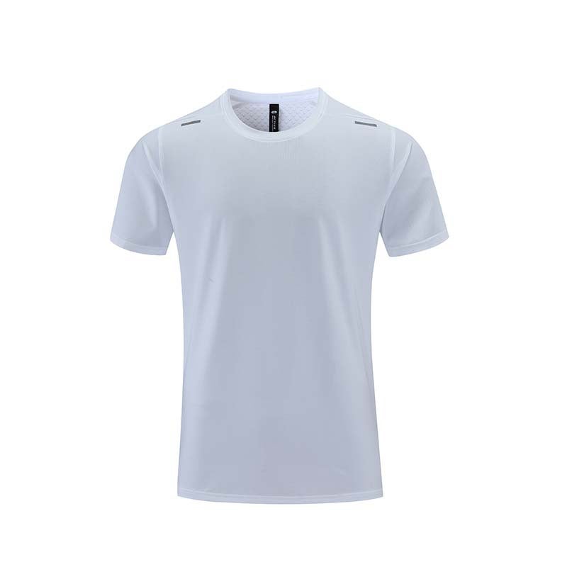 Generic Summer Mens Sports Fitness Crewneck Quick-drying Clothes T-shirt Casual Running Short-sleeved Slim-fit plus size Group Print log White  - Image 1