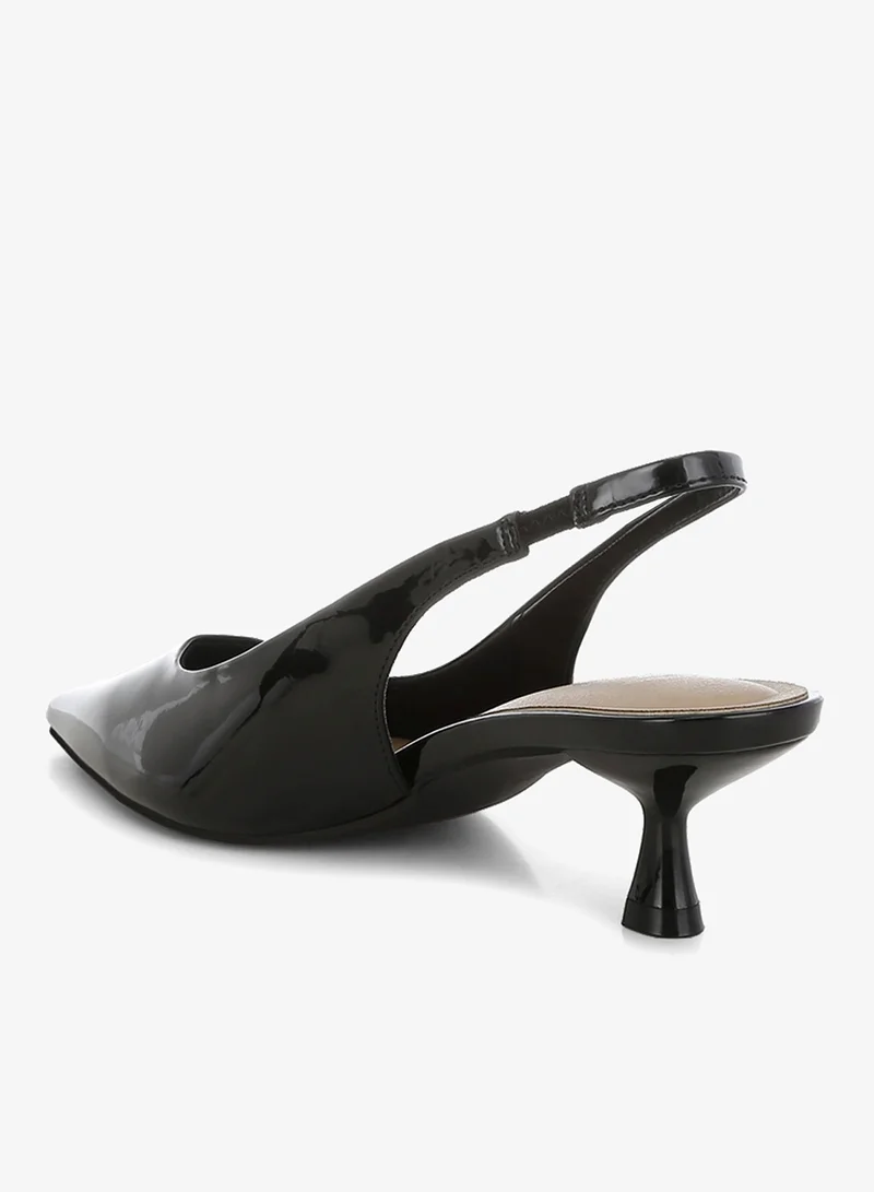 London Rag Kitten Heel Slingback Sandals in Black