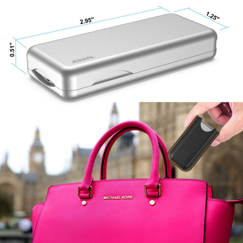 JEINAPA Aluminum Pill Splitter Cutter with Auto Centering Device, 316L Stainless Blade, Genuine Leather Case, Professional Pill Splitter for Cutting Small or Large Pills (Silver) - Image 4