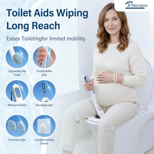 JFNoraiva Toilet Aids for Wiping Bottom – Ideal for People Overweight,Elderly, Disabled and Post Surgery,Innovative Replaceable Clamp Head and 16.5" Handle - Image 4