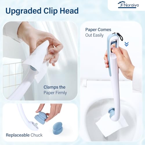 JFNoraiva Toilet Aids for Wiping Bottom – Ideal for People Overweight,Elderly, Disabled and Post Surgery,Innovative Replaceable Clamp Head and 16.5" Handle - Image 5