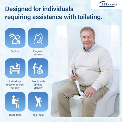 JFNoraiva Toilet Aids for Wiping Bottom – Ideal for People Overweight,Elderly, Disabled and Post Surgery,Innovative Replaceable Clamp Head and 16.5" Handle - Image 2
