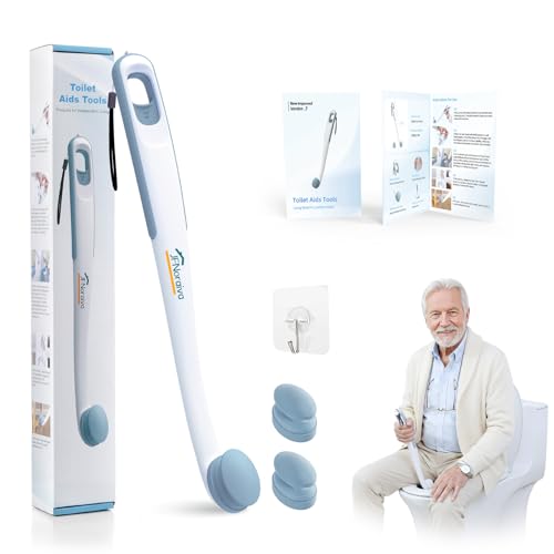 JFNoraiva Toilet Aids for Wiping Bottom – Ideal for People Overweight,Elderly, Disabled and Post Surgery,Innovative Replaceable Clamp Head and 16.5" Handle - Image 1