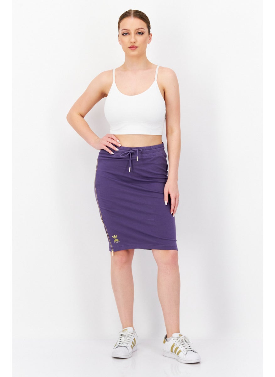 adidas Originals Women Sportswear Fit Drawstring Outdoor Mini Skirt, Purple  - Image 3