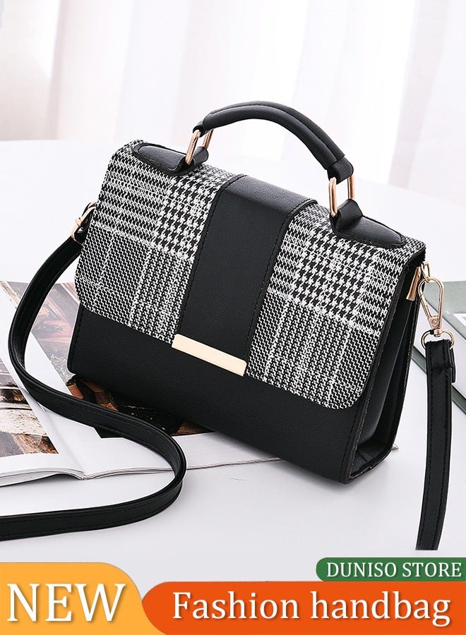 DUNISO Crossbody Bags for Women, PU leather bag, magnetic button shoulder bag, handbag with three pockets inside, can hold wallet, mobile phone, cosmetics - Image 1