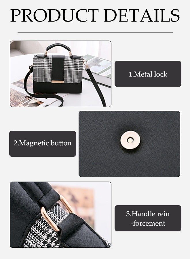 DUNISO Crossbody Bags for Women, PU leather bag, magnetic button shoulder bag, handbag with three pockets inside, can hold wallet, mobile phone, cosmetics - Image 2