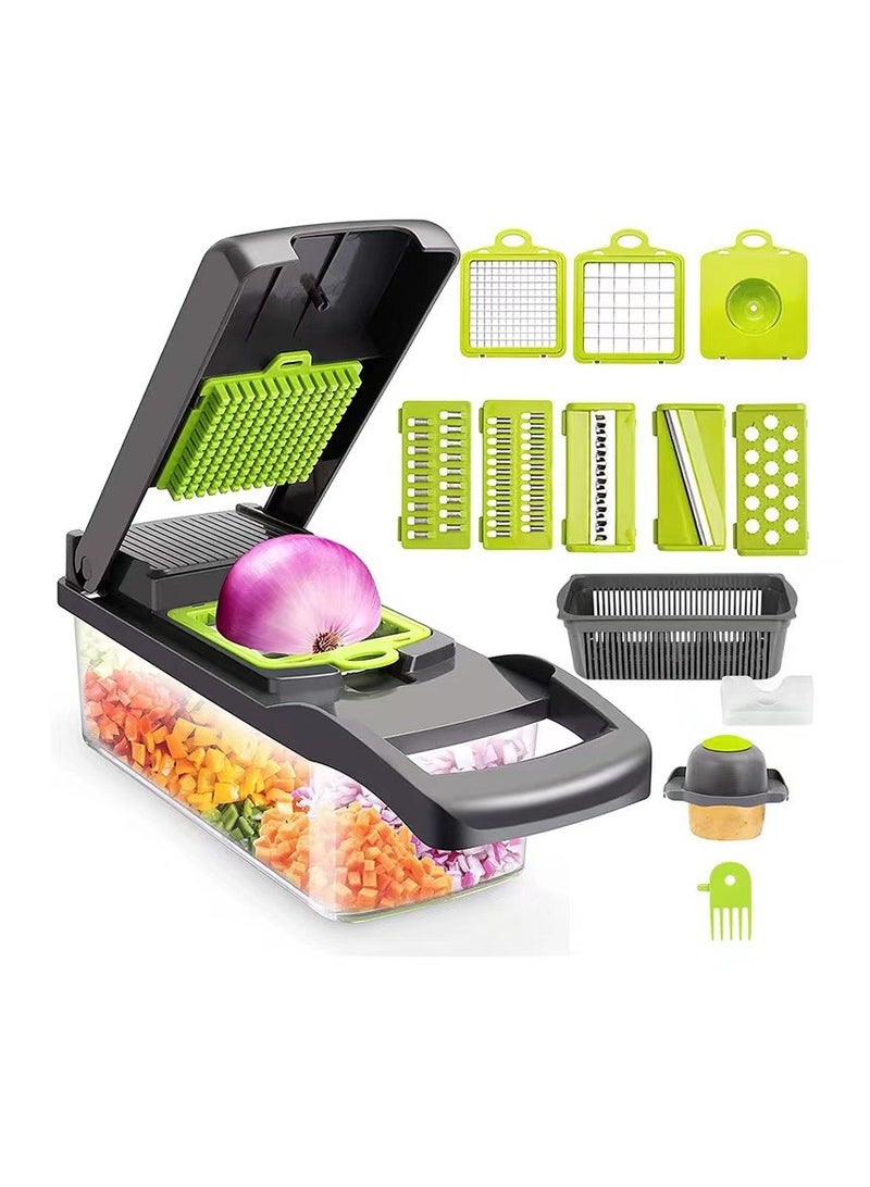 MIXDE قطاعة خضروات - قطاعة خضروات سبيراليزر - قطاعة بصل مع حاوية - قطاعة طعام احترافية - قطاعة تقطيع - Image 1