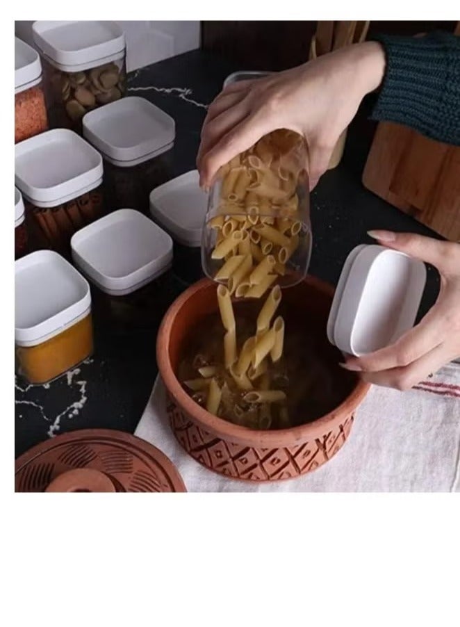 3 in 1 Acrylic Spice Jar Set for Pulses, Sugar, Coffee, Tea Multipurpose Design, Different Sizes - Image 2