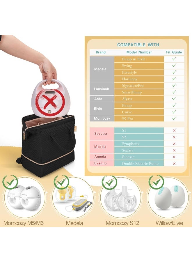 Fasrom Small Breast Pump Bag Backpack with Cooler Compatible with Momcozy and Medela Pumps, Pumping Tote with Waterproof Mat - Image 2