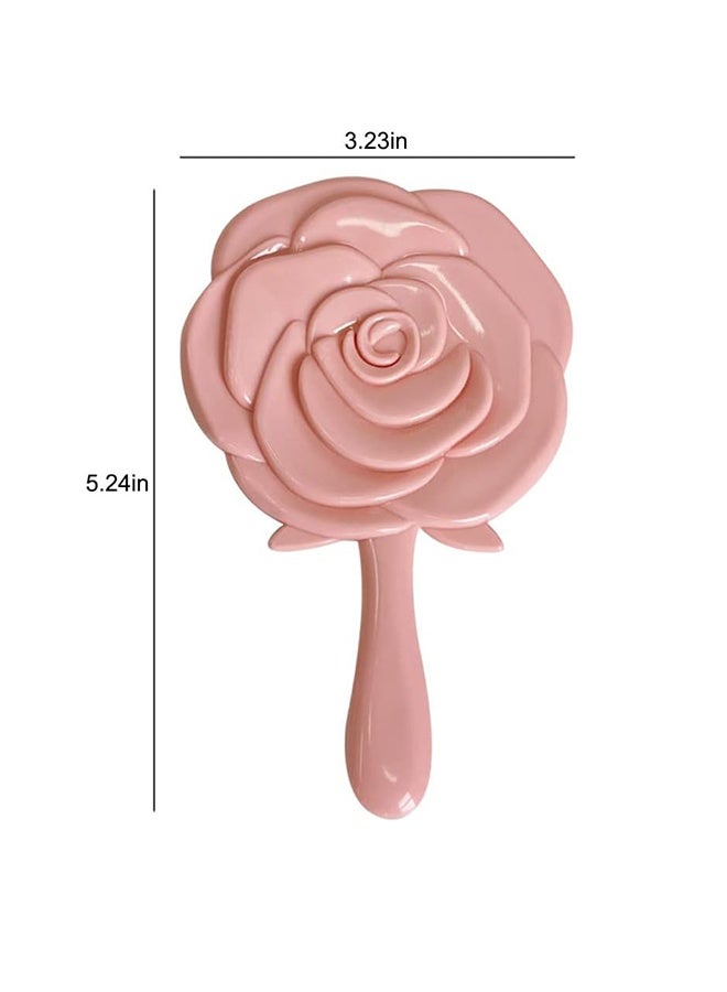 Handheld Mirror, Hand Held Make Up Mirror, Compact Travel Mirrors, Vintage 3D Rose Shape Personal Makeup Beauty Mirror - Image 2