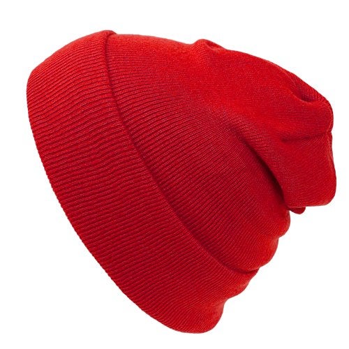 ReNext Cap911 Unisex Plain 12 inch Long Beanie - Many Colors Red - Image 2