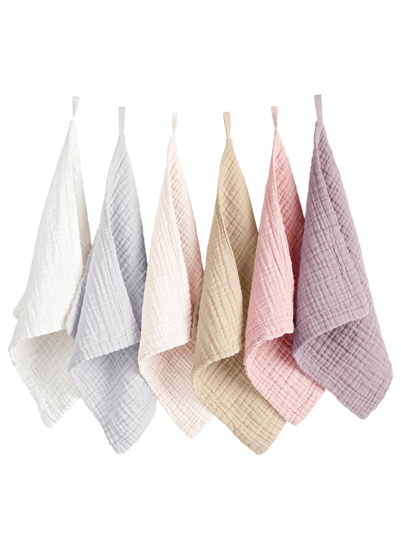 Konssy - Konssy 6 Pack Face Cloths Soft Wash Cloth for Washing Face Cotton Face Towels for Sensitive Skin Women Facial Makeup Remover Reusable Absorbent Washcloths 11 x 11 Inch - Image 1