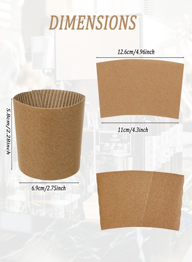 Retainbre 500 Pack Coffee Sleeve Cup Sleeves Disposable Kraft Paper Drink Sleeve for 10, 12, 16, 20, 22oz Cups Hot and Cold Drinks Cafes Offices - Image 3