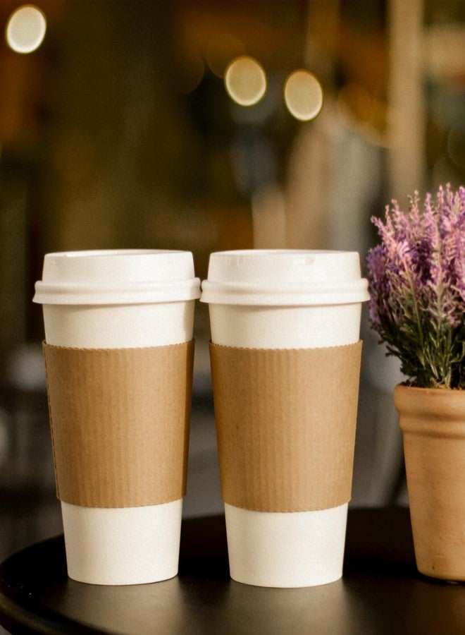 Retainbre 500 Pack Coffee Sleeve Cup Sleeves Disposable Kraft Paper Drink Sleeve for 10, 12, 16, 20, 22oz Cups Hot and Cold Drinks Cafes Offices - Image 2