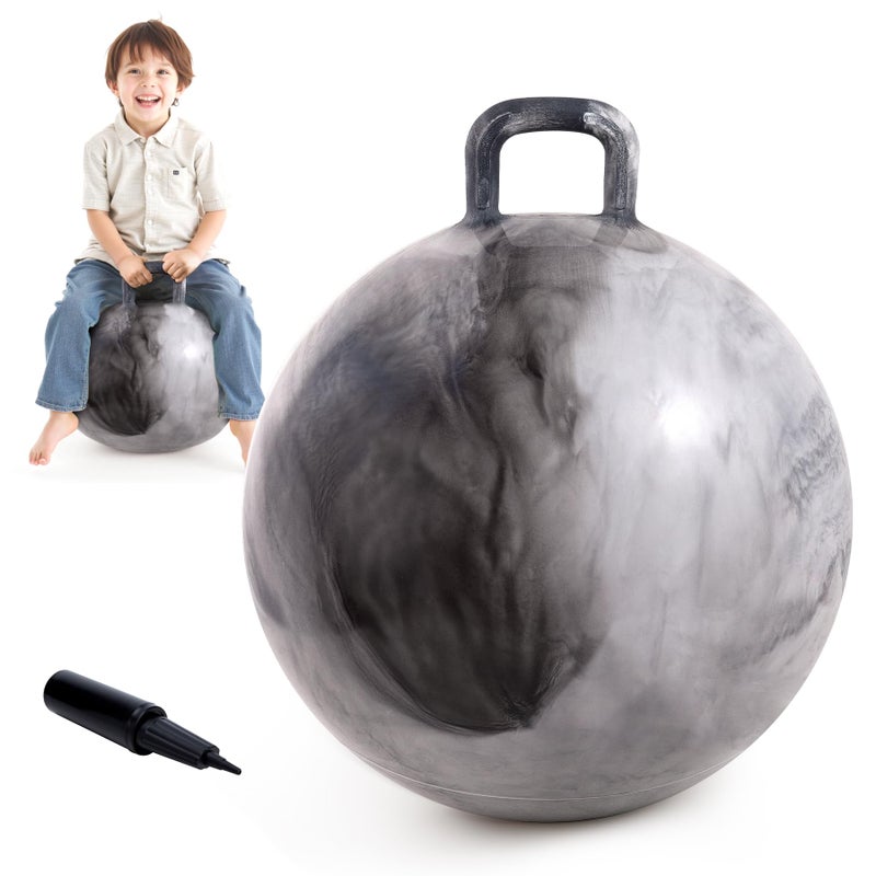 EVERICH TOY Hopper Ball for Kids 20In Ride On Bouncy Balls with Handle Grey Clouds Girls Boys Toys for Indoor Outdoor Active Play Beat Inflatable Christmas Boys Girls Gifts for 7 8 9 10 11 12 Yr - Image 3