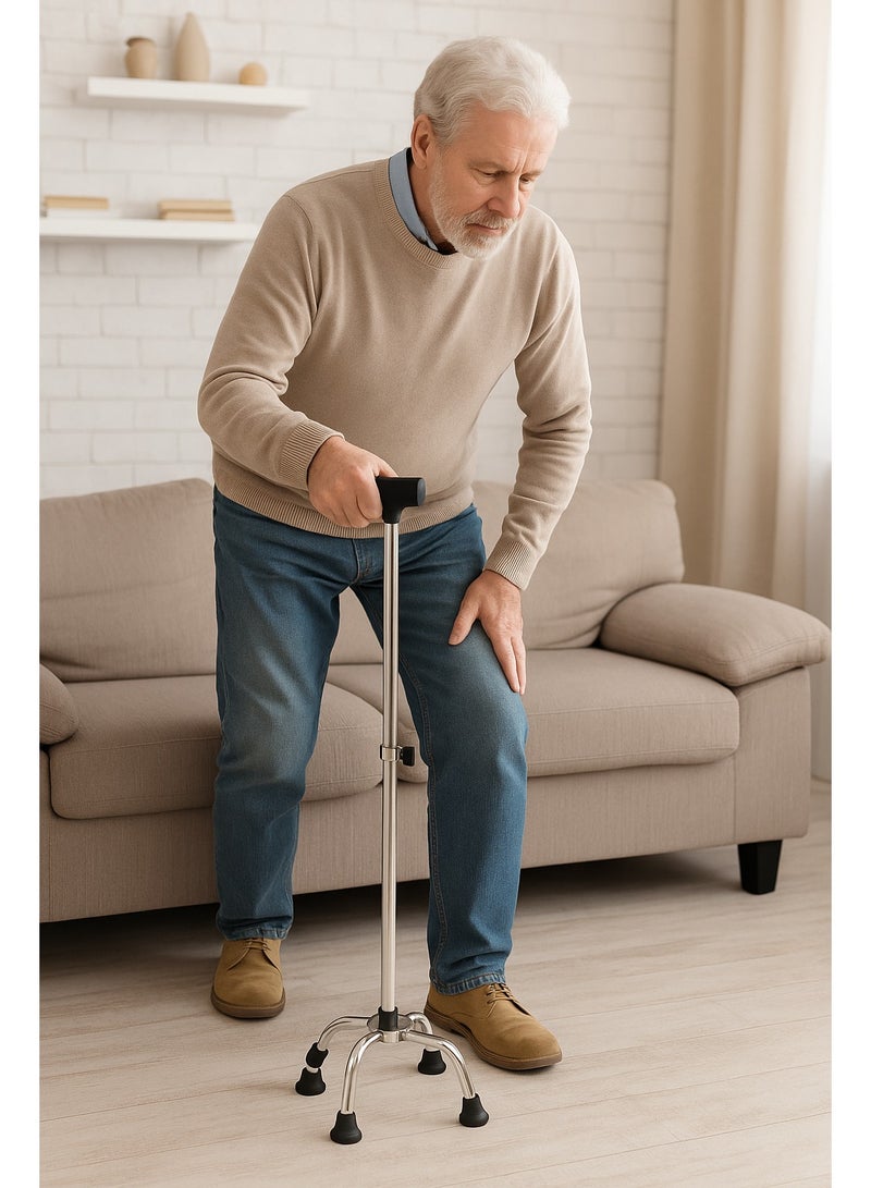 Earss Walking Stick with Anti-Slip Rubber Base – Height Adjustable – Lightweight Aluminum Cane for Seniors, Elderly & Mobility Support - Image 2