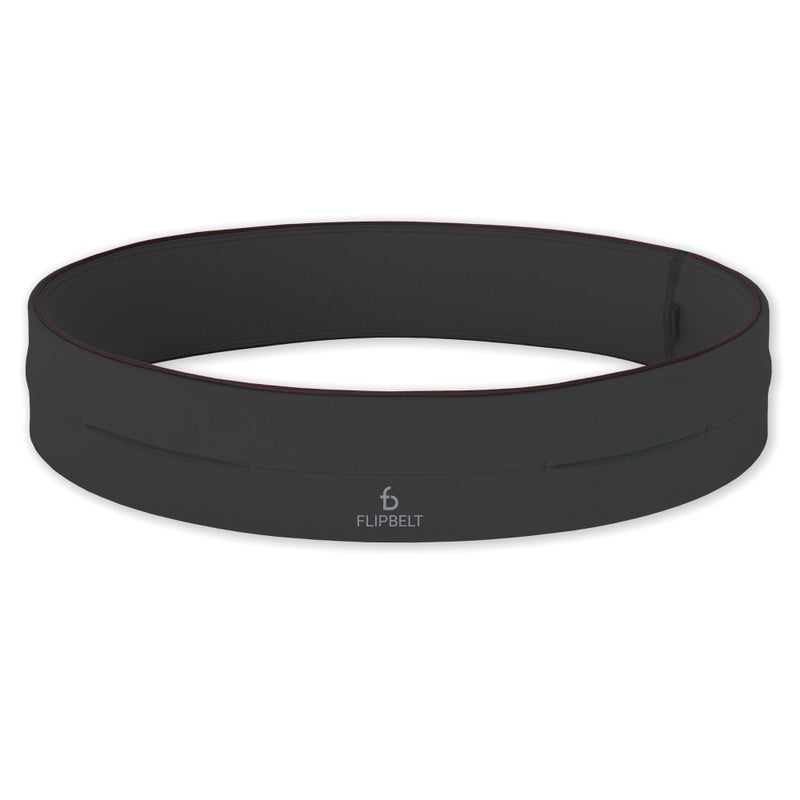 FlipBelt حزام الجري الكلاسيكي FlipBelt، حقيبة خصر للجري للنساء والرجال، شركة أمريكية، الحجم: متوسط، اللون: كربون - Image 1
