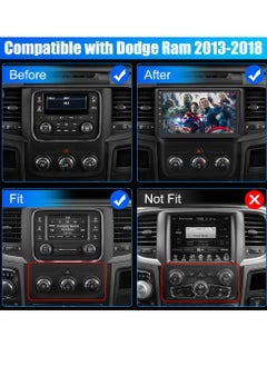 Junsun Android Car Stereo for Dodge RAM 1500 2500 3500 2013 2014 2015 2016 2017 2018, Android Touch Screen Radio Replacement with Wireless CarPlay Android Auto - 2+32GB (Only fit Manual AC)  - Image 2