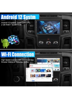 Junsun Android Car Stereo for Dodge RAM 1500 2500 3500 2013 2014 2015 2016 2017 2018, Android Touch Screen Radio Replacement with Wireless CarPlay Android Auto - 2+32GB (Only fit Manual AC)  - Image 4