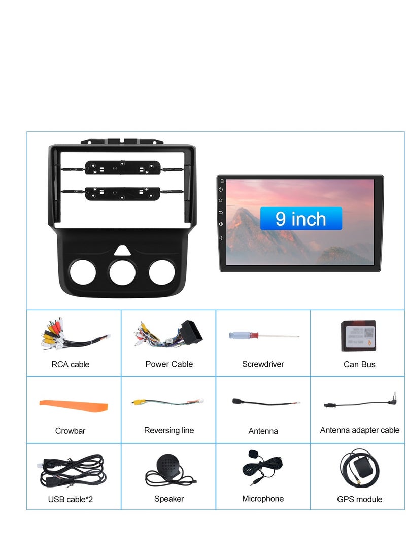 Junsun - Android Car Stereo for Dodge RAM 1500 2500 3500 2013 2014 2015 2016 2017 2018, Android Touch Screen Radio Replacement with Wireless CarPlay Android Auto - 2+32GB (Only fit Manual AC) - Image 1