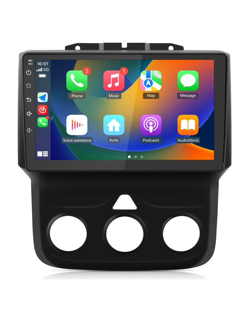 Junsun - Android Car Stereo for Dodge RAM 1500 2500 3500 2013 2014 2015 2016 2017 2018, Android Touch Screen Radio Replacement with Wireless CarPlay Android Auto - 2+32GB (Only fit Manual AC) - Image 1
