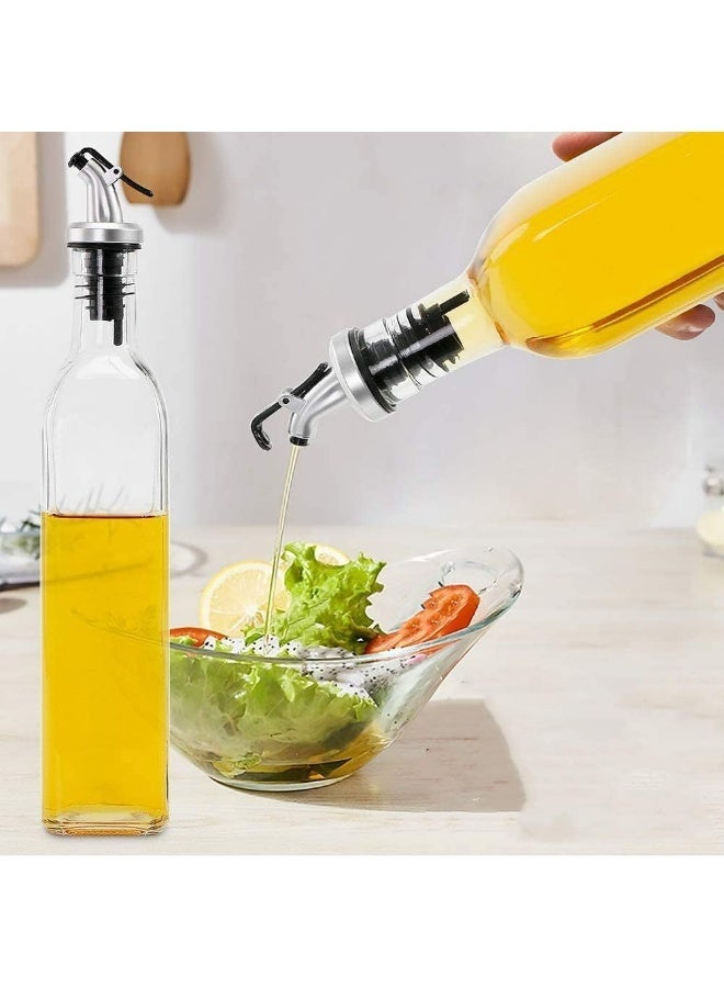 Oil dispenser. A practical set of oil and vinegar bottles made of durable clear glass with a capacity of 236 ml per bottle, ideal for organizing and storing olive oil, vinegar or various sauces in the kitchen. - Image 4
