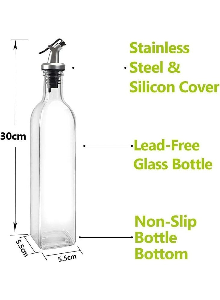 Oil dispenser. A practical set of oil and vinegar bottles made of durable clear glass with a capacity of 236 ml per bottle, ideal for organizing and storing olive oil, vinegar or various sauces in the kitchen. - Image 5