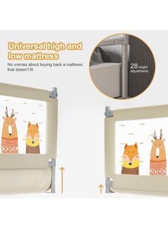 Beauenty Baby Guard Bed Rails for Toddlers-Multi Gear Adjustable Height Seamless Press Bed Guardrail for Kids Great Fit for Twin, Double, Full-Size Queen & King Mattress（1.8m））  - Image 4