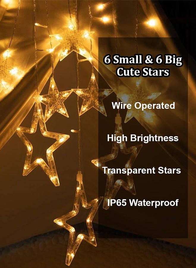 إي وورلد أضواء سلسلة LED بـ 8 أوضاع إضاءة لتزيين عيد ورمضان، بطول 2.5 متر، أضواء ليلية إسلامية بتصميم 12 نجمة، تعمل عبر USB والبطاريات، مقاومة للماء وآمنة للاستخدام الداخلي والخارجي - Image 5