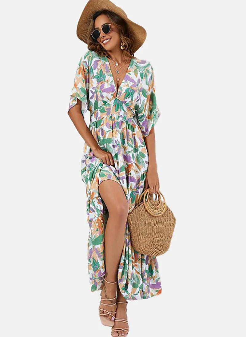 YUNIQEE Floral Print Midi Dress
