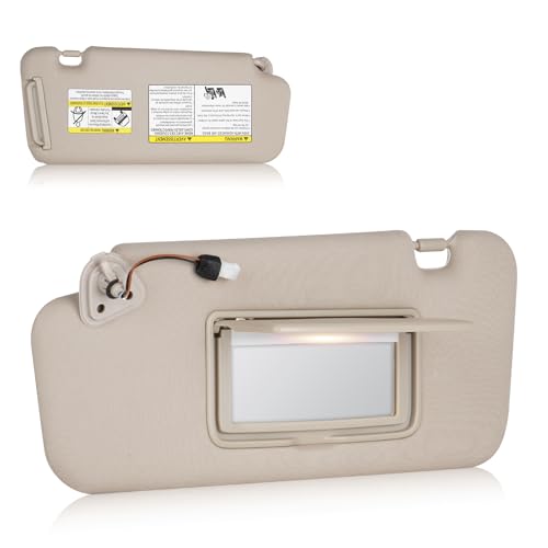 PetMigo Left Driver Side Sun Visor with Light Fit for Nissan Murano 2009 2010 2011 2012 2013 2014, Replaces for 96401-1AA1B Beige - Image 1