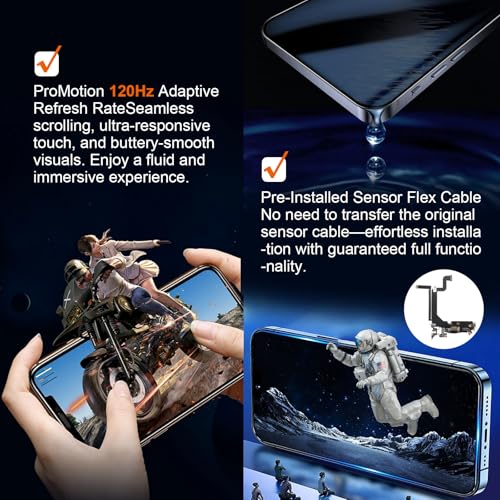 Olivechard Soft OLED 14 Pro LCD [120Hz Promotion+Sensor Cable] Screen Replacement for iPhone 14 Pro 6.1 inch 3D Touch LCD Display Touch Digitizer Assembly A2890 A2650 A2889 A2892 with Repair Tools - Image 3
