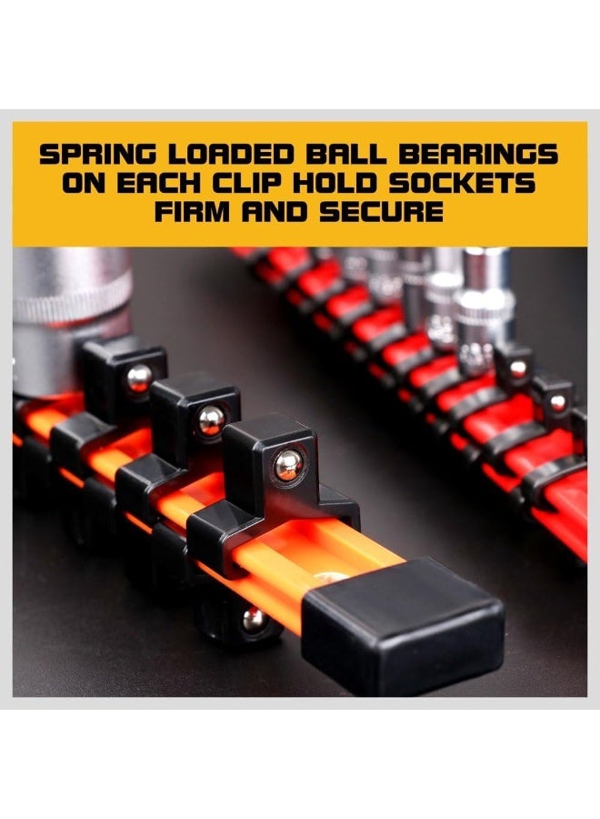 3Pcs Double Sided Socket Organizer, Premium Material Socket Holders, 1/4-Inch, 3/8-Inch, 1/2-Inch - Image 2