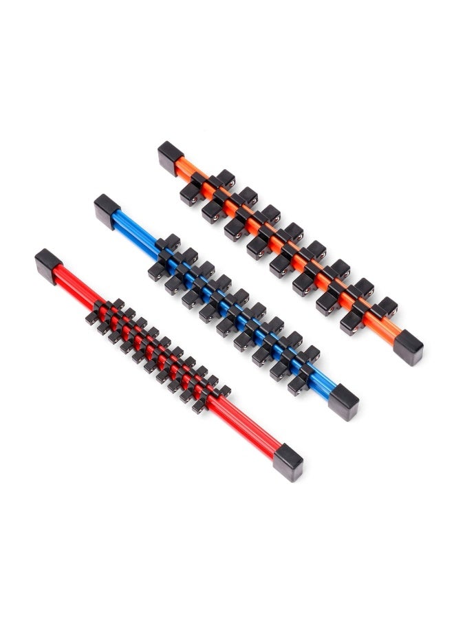 3Pcs Double Sided Socket Organizer, Premium Material Socket Holders, 1/4-Inch, 3/8-Inch, 1/2-Inch - Image 1