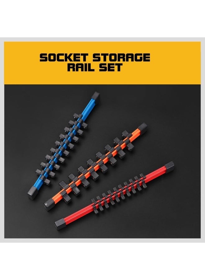 3Pcs Double Sided Socket Organizer, Premium Material Socket Holders, 1/4-Inch, 3/8-Inch, 1/2-Inch - Image 4