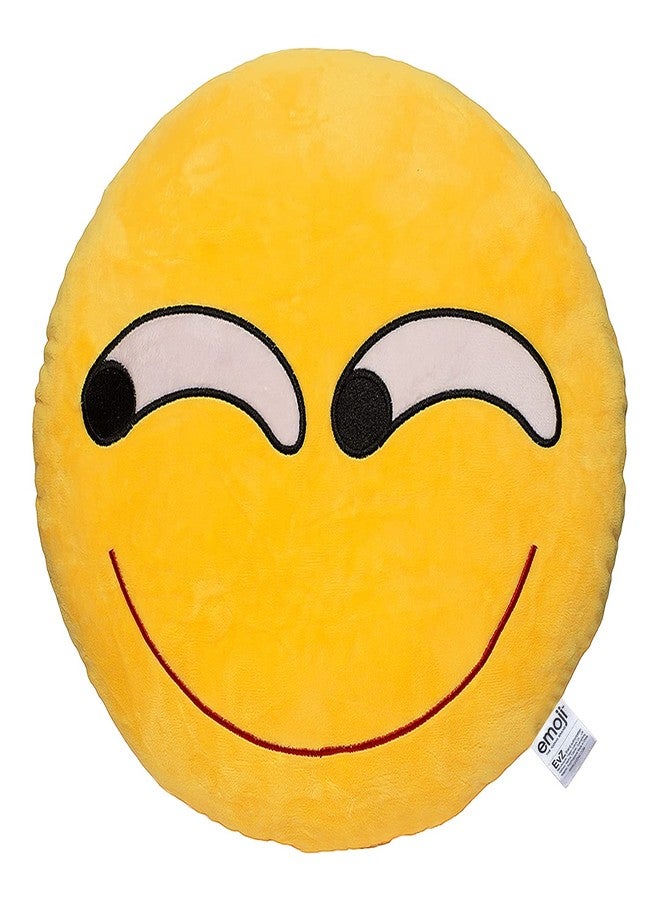 Vaishno Emoji Face Plush Cushion | Soft & Cute Smiley Emoticon Pillow for Kids & Home Decor, 22cm (Sinister, Pack of 1) - Image 1