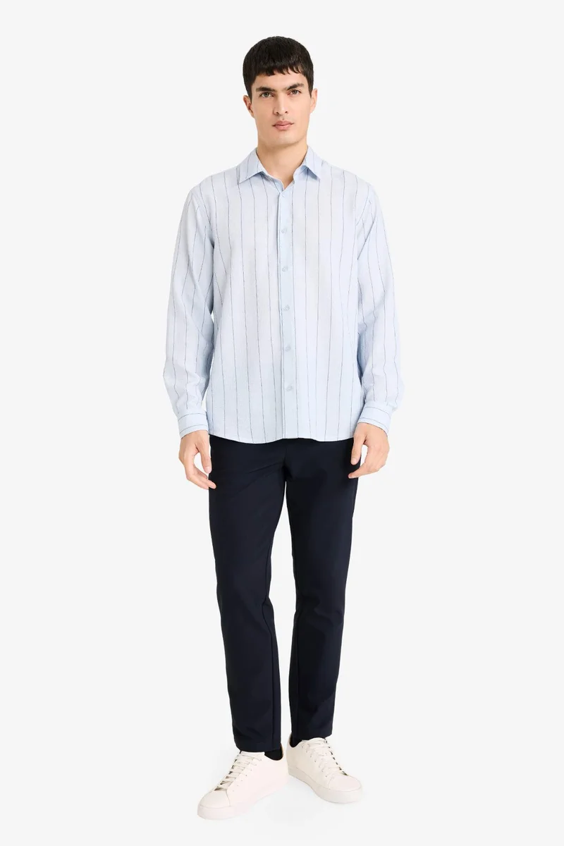 ديفاكتو Polo collar Long Sleeves Shirt