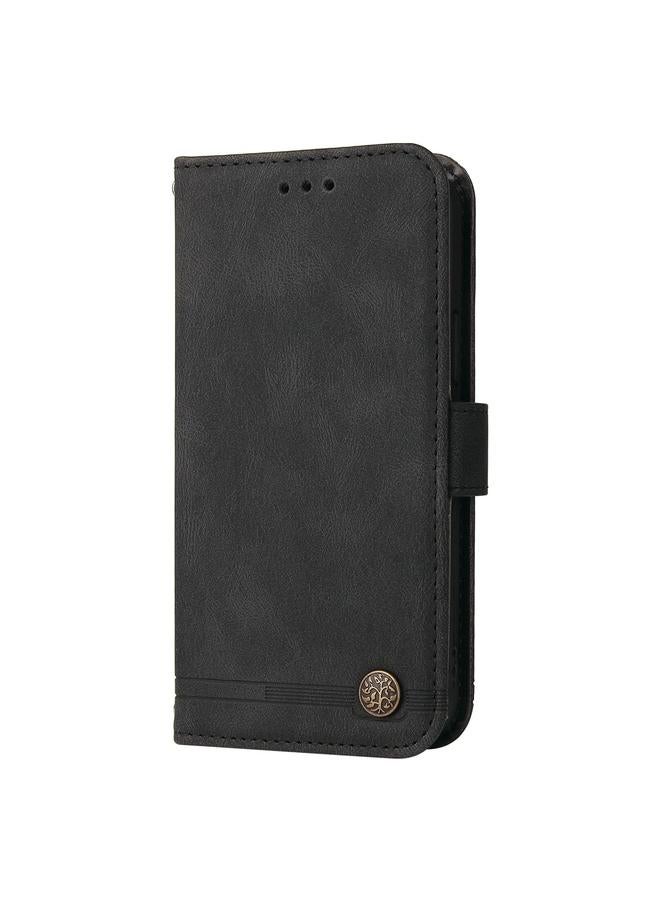 S-TOP Case For Honor 200 Pro Skin Feel Life Tree Metal Button Leather Phone Case - Image 2